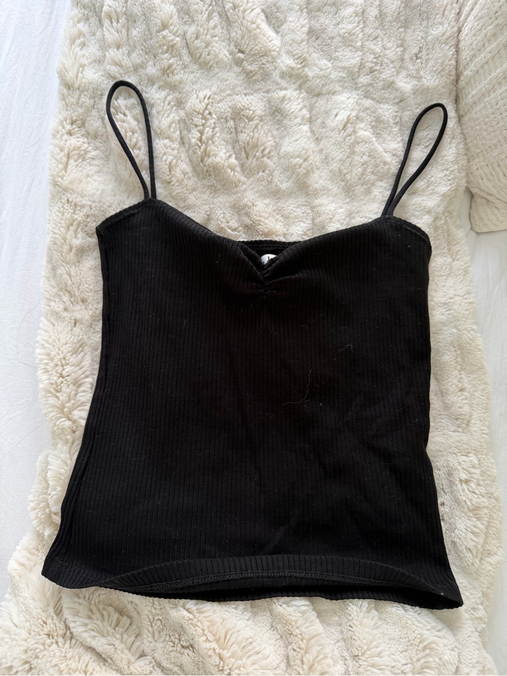 Reformation Black Ribbed Cami S